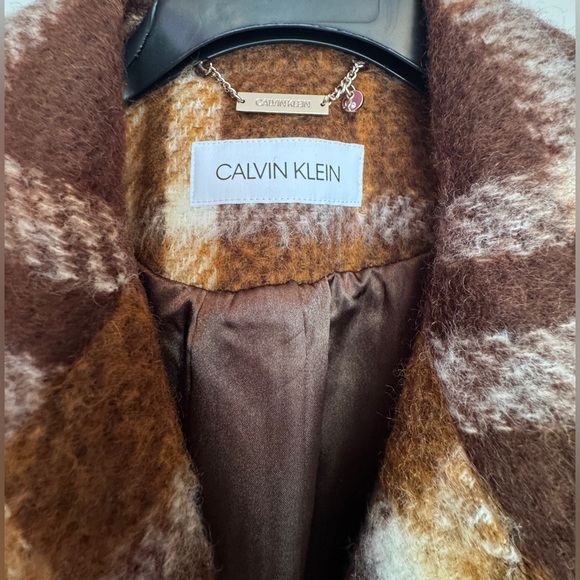 Calvin Klein Brown and White Plaid Jacket - Picture 2 of 7